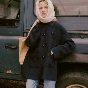 Doen Navy Germain Coat NWOT